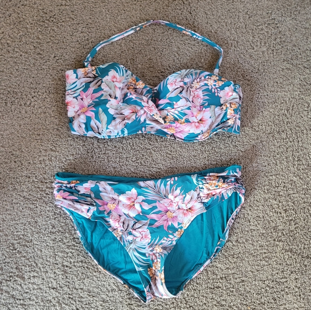 Niptuck Floral Teal Bikini Set